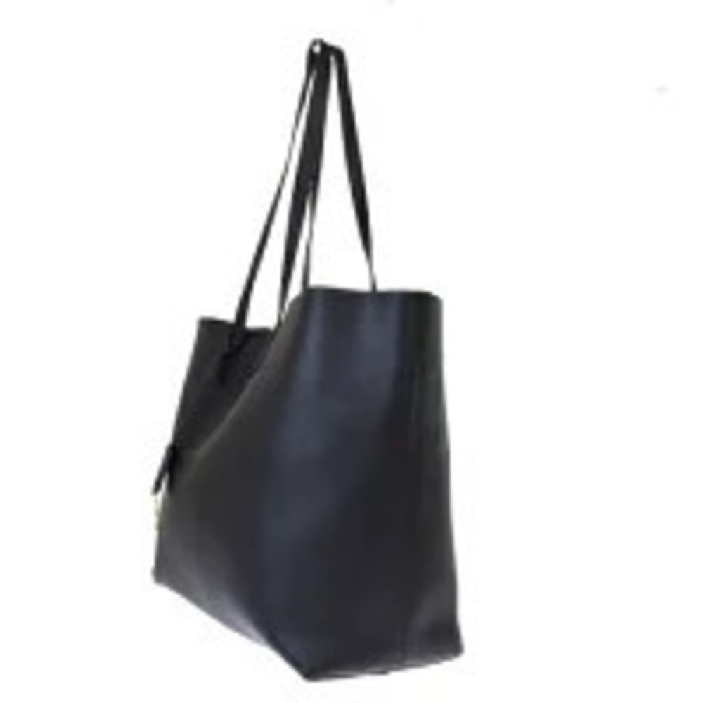 Saint Laurent Full Pouch Bag Leather Tote Black Shoulder Black